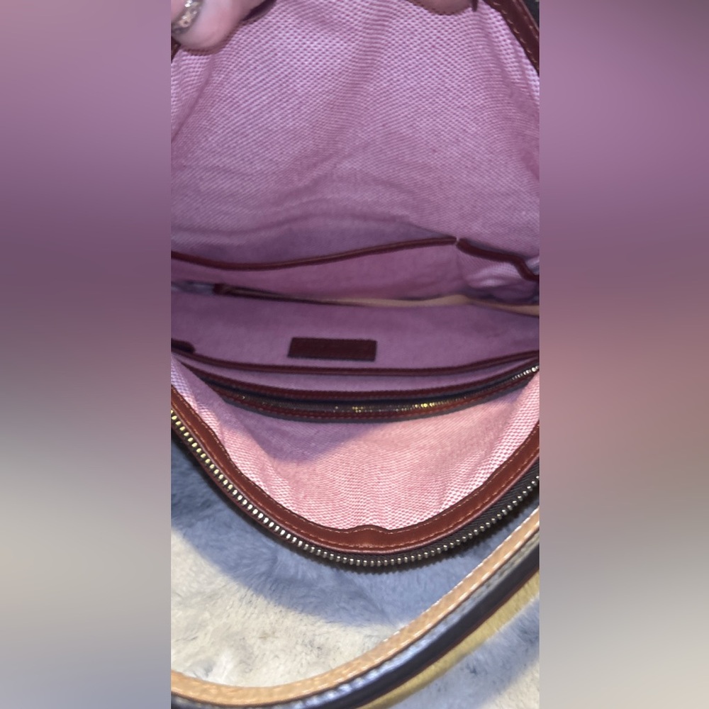 Dooney & Bourke Rich Brown Pebbled Leather Shoulder Bag - Picture 11 of 12